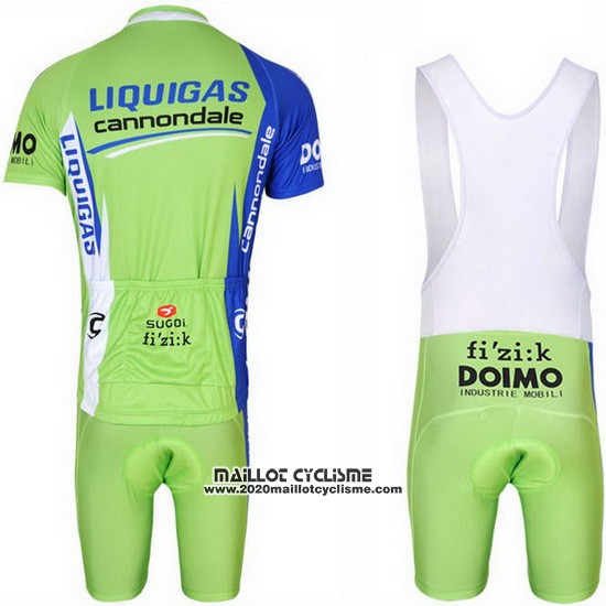 2013 Maillot Ciclismo Liquigas Cannondale Blanc et Vert Manches Courtes et Cuissard
